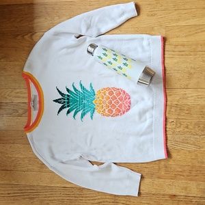 LOFT pineapple sweater M with bonus metal bottle